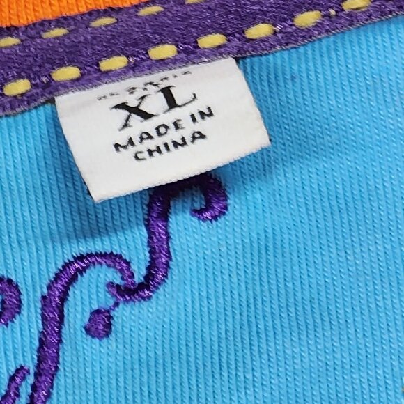 Robert Graham Lightweight Orange V-Neck T-Shirt, Men's XL - Picture 4 of 8